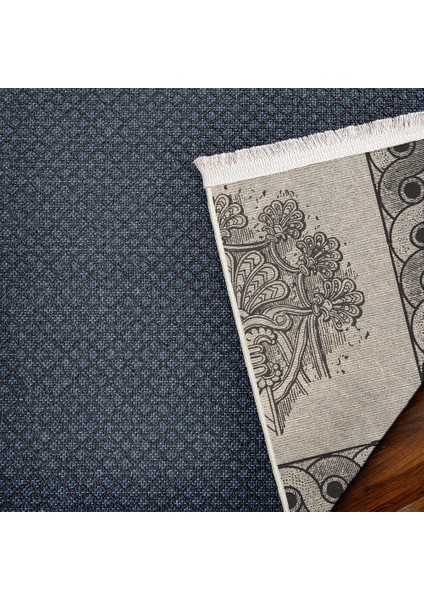 Çerçeveli Gri Pamuk Dikdörtgen Modern Desenli Pamuk Makinada Yıkanabilir Hav Toz Vermez Leke Tutmayan Kaymaz Taban Dijital Makine Baskı Salon Yolluk Mutfak Halı indirimleri