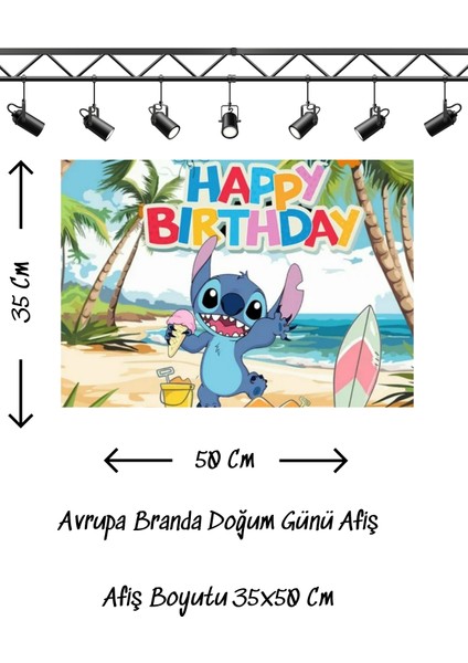 Stitch Lilo Stich Stiç Temalı Doğum Günü Afişi
