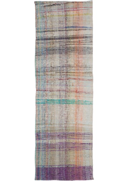 Teselya Bej Çizgili Yün Modern Desenli Yün Hav Toz Vermez Leke Tutmayan Salon Yolluk Mutfak El Dokuma Halı