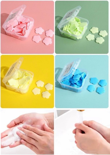 Pratik Hijyenik Çözüm 2 Adet Renkli Kağıt Sabun Kutusu 200 Yaprak Kokulu Tek Kullanımlık El Sabunu