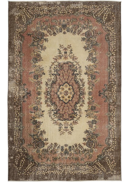 Atina Kahverengi Eskitme Yün Modern Desenli Yün Hav Toz Vermez Leke Tutmayan Salon Yolluk Mutfak El Dokuma Halı