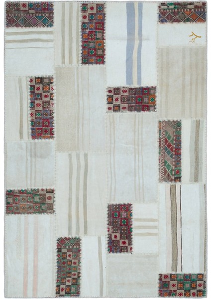 Atina Turkuaz Eskitme Yün Modern Desenli Yün Hav Toz Vermez Leke Tutmayan Salon Yolluk Mutfak El Dokuma Halı