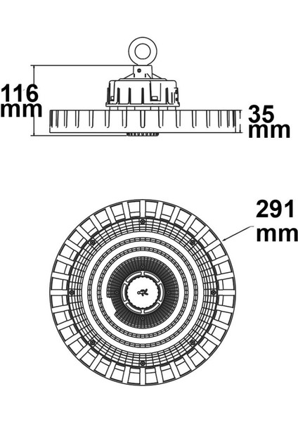 150W LED Yüksek Tavan Armatürü IP65 21200LM 4000K 90° Kısılabilir Hf Sensörlü Endüstriyel Aydınlatma indirimleri