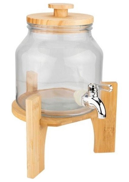 Fuente - Ahşap Kapak ve Bambu Standlı Cam Sebil 1.5l fiyatları
