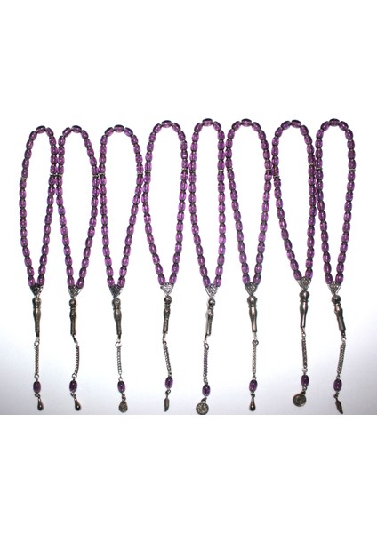 Oniks Taşı 10’lu Cam Tesbih Seti - Hediyelik Aksesuar & Bujiteri & Mor