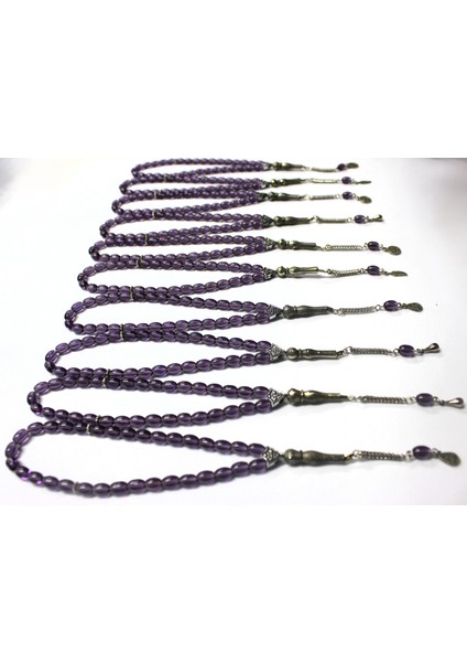 Oniks Taşı 10’lu Cam Tesbih Seti - Hediyelik Aksesuar & Bujiteri & Mor indirimleri