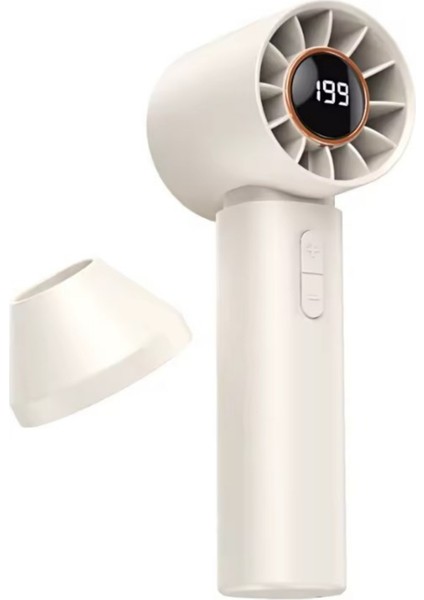 Taşınabililir Mini USB Şarjlı Turbo Dijital Ekranlı El Vantilatör Fan Soğutucu T12