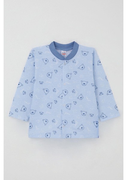 Erkek Bebek Pijama Takımı Sevimli Ayıcık Figürlü Yıldız Desenli 4 Ay-1 Yaş, Mavi fiyatları
