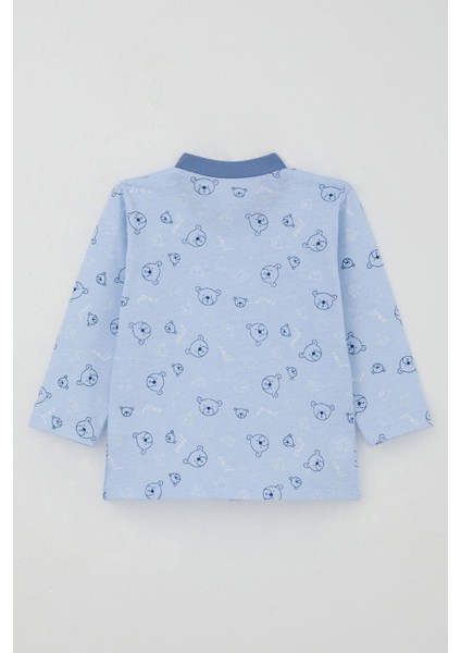 Erkek Bebek Pijama Takımı Sevimli Ayıcık Figürlü Yıldız Desenli 4 Ay-1 Yaş, Mavi fırsatları