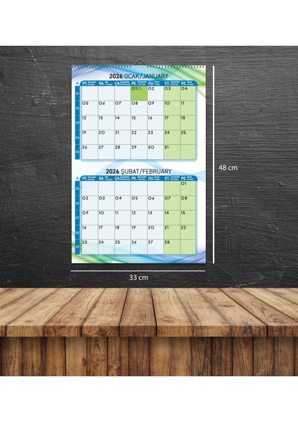2026 Masaüstü Defter Planlama 23X33 cm