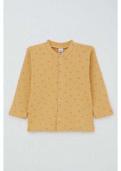 Erkek Bebek Pijama Takımı Mini Geometrik Şekiller 4 Ay-1 Yaş, Hardal Sarı fiyatları