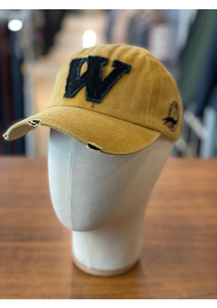 W Logo Vintage Yıkamalı Eskitme Cap Şapka