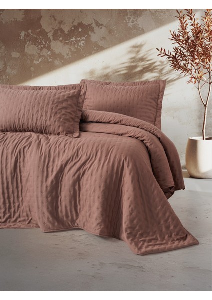 Serra Çift Kişilik Yatak Örtüsü Niva Gül Kurusu