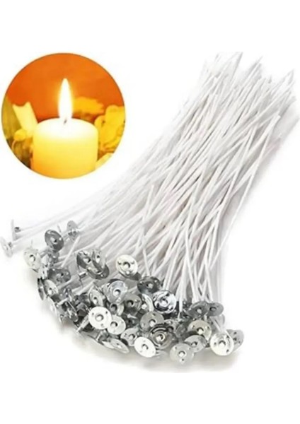 Hazır Mum Fitili Tutacaklı 10 Adet ve Ahşap Mum Fitili 10 Adet Mum Yapımı Mum Fitil Seti 20 Adet fiyatları