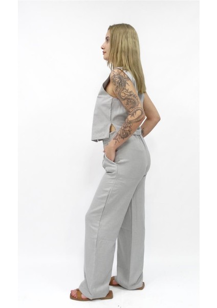 Kadın Ruby Sofia Kurdele Düğmeli Pantolon Yelek Takım fiyatları