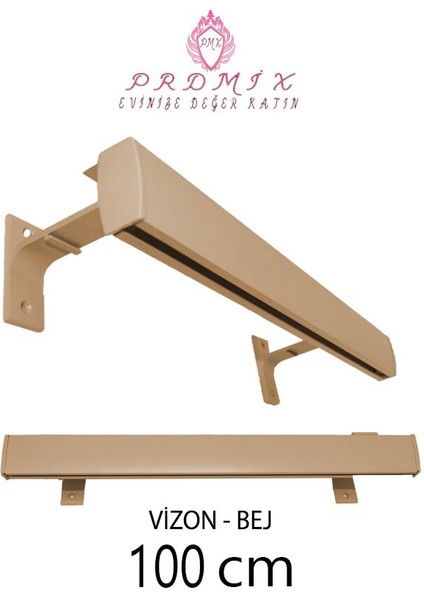 Tek Kanallı Dekoratif Perde Ray Kornişi Alüminyum Ayaklı