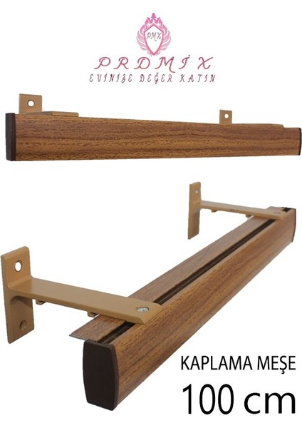 Tek Kanallı Dekoratif Perde Ray Kornişi Alüminyum Ayaklı