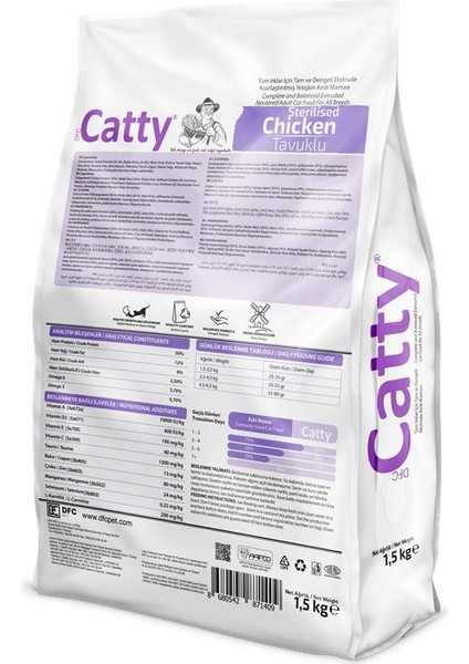 Kısırlaştırılmış Kedi Maması Tavuklu 1,5 kg fiyatları