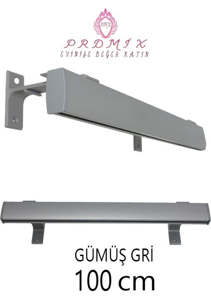 Tek Kanallı Dekoratif Perde Ray Kornişi Alüminyum Ayaklı