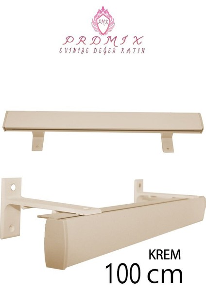 Tek Kanallı Dekoratif Perde Ray Kornişi Alüminyum Ayaklı