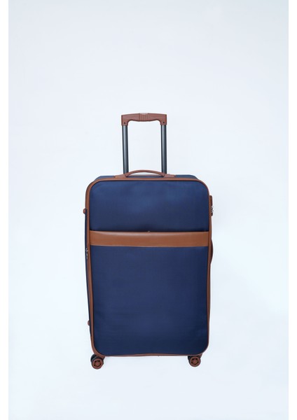 Wordrobe Raflı 4 Teker Çekçekli Lacivert Büyük Boy Valiz