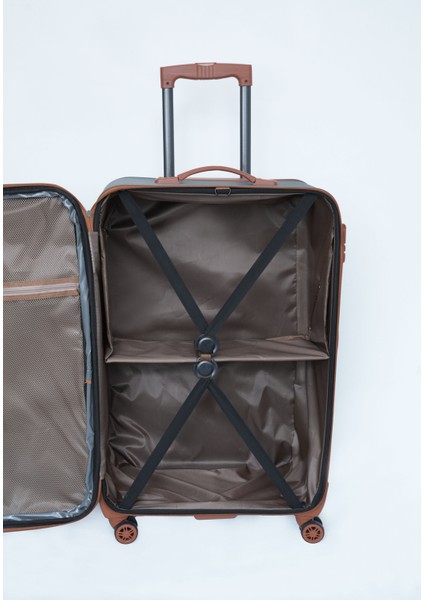 Wordrobe Raflı 4 Teker Çekçekli Lacivert Büyük Boy Valiz