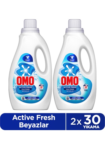 Active Fresh Cold Power Beyazlar Için Sıvı Deterjan 1500 ml X2