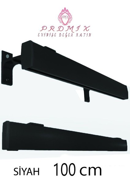 Tek Kanallı Dekoratif Perde Ray Kornişi Alüminyum Ayaklı
