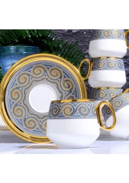 6'lı Tombul Kahve Fincanı (Zeugma)