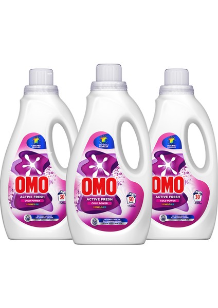 Active Fresh Cold Power Renkliler Için Sıvı Deterjan 1500 ml X3 fiyatları