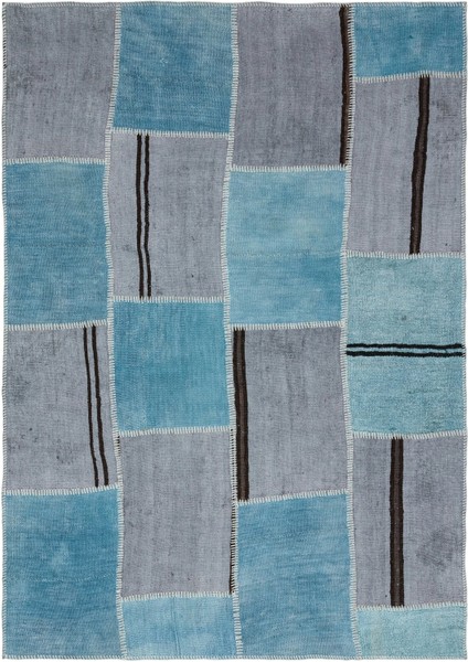 Iskece Yeşil Eskitme Yün Modern Desenli Yün Hav Toz Vermez Leke Tutmayan Salon Yolluk Mutfak El Dokuma Halı