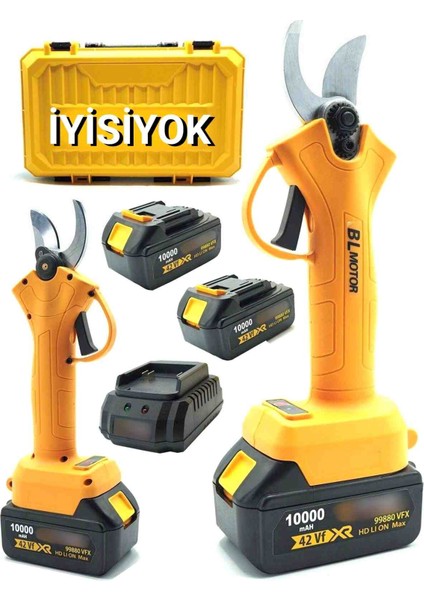 Şarjlı Bağ Makası 36V 5.0AH MS155 Kömürsüz Motor Çift Akü 35 mm Profesyonel Dal Budama modelleri