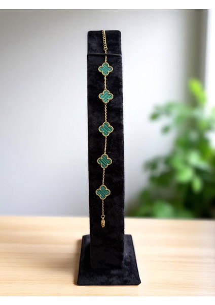 Sarı Yeşil Yapraklı Yonca Bileklik CNS101-1