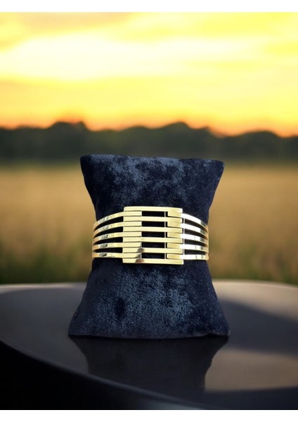 6 Kaburgalı Paslanmaz Çelik Kelepçe Bilezik CNS0052-2