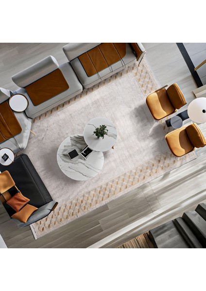 Krem Geometrik Etnik Modern Desenli Pamuk Makinada Yıkanabilir Hav Toz Vermez Leke Tutmayan Kaymaz Taban Dijital Makine Baskı Salon Yolluk Mutfak Halı modelleri