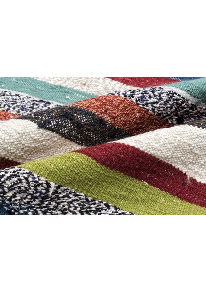 Girit Bej Çizgili Yün Modern Desenli Yün Hav Toz Vermez Leke Tutmayan Salon Yolluk Mutfak El Dokuma Halı fiyatları