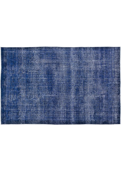 Mavi Eskitme Yün Modern Desenli Yün Hav Toz Vermez Leke Tutmayan Salon Yolluk Mutfak El Dokuma Halı