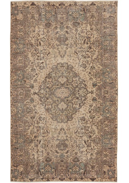 Atina Bej Eskitme Yün Modern Desenli Yün Hav Toz Vermez Leke Tutmayan Salon Yolluk Mutfak El Dokuma Halı