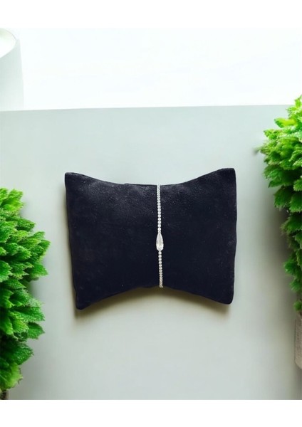 Ince Taşlı Su Yolu Paslanmaz Çelik Bileklik CNS0022-1