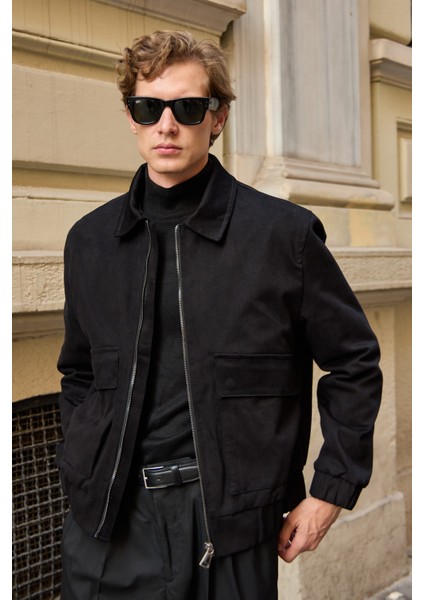 Erkek Pamuklu Mont Ceket Siyah modelleri