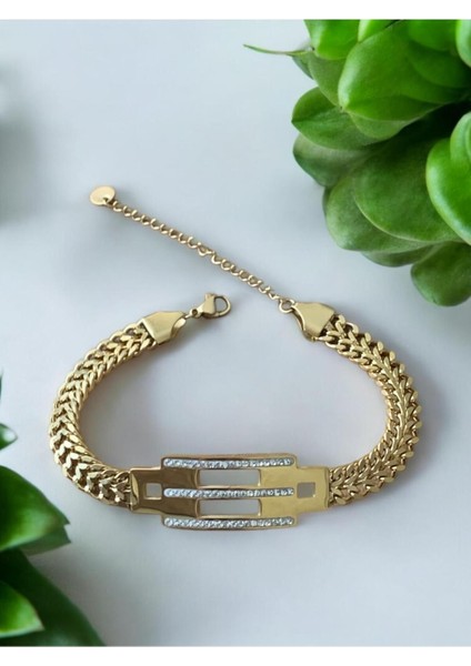 Çok Taşlı Çelik Bileklik CNS043-1