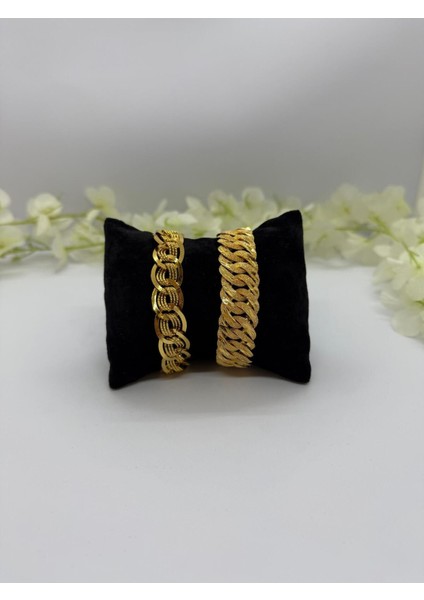 22 Ayar Altın Kaplama Samanyolu Model Vıp Bileklik Kombin LVD560