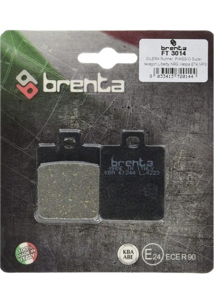 Organik Fren Balata Arka Ft 3014 - Sym Fiddle Iıı,fiddle Iv,jet 4,jet X,symphony