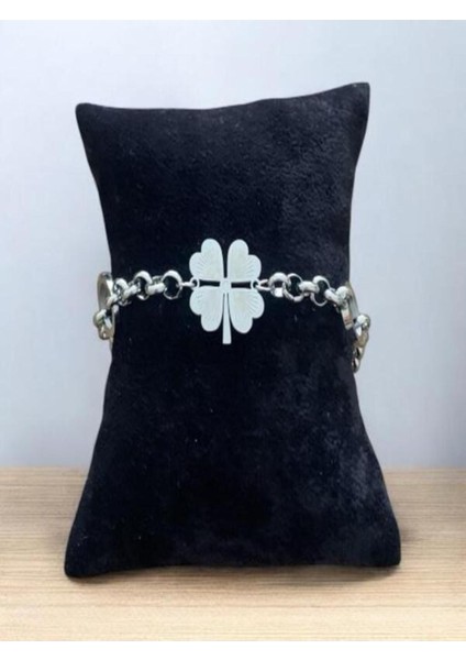 Yonca Motif Paslanmaz Çelik Bileklik Cns Bileklik 084-1-1