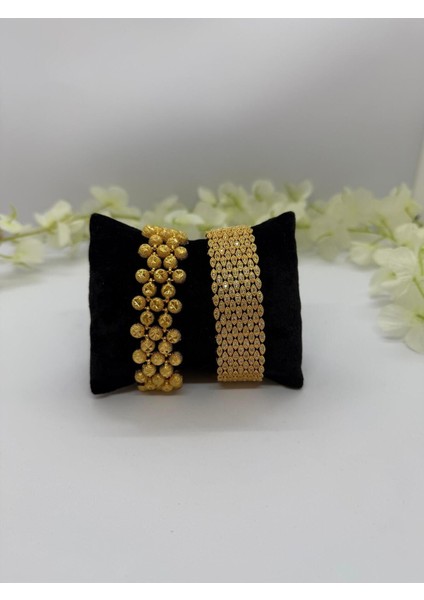 22 Ayar Altın Kaplama Vıp Bileklik Kombin Lvd 549