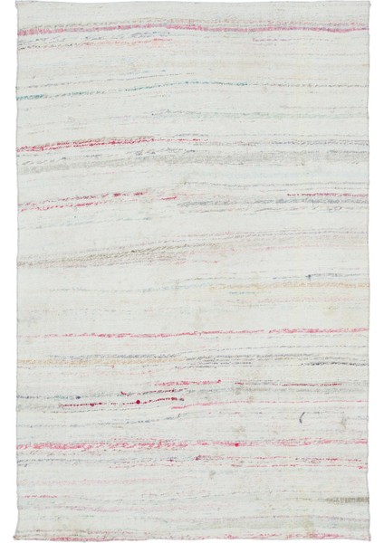 Girit Bej Çizgili Yün Modern Desenli Yün Hav Toz Vermez Leke Tutmayan Salon Yolluk Mutfak El Dokuma Halı