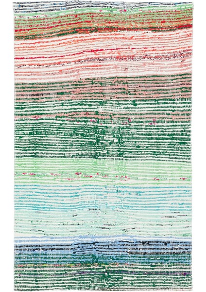 Girit Bej Çizgili Yün Modern Desenli Yün Hav Toz Vermez Leke Tutmayan Salon Yolluk Mutfak El Dokuma Halı