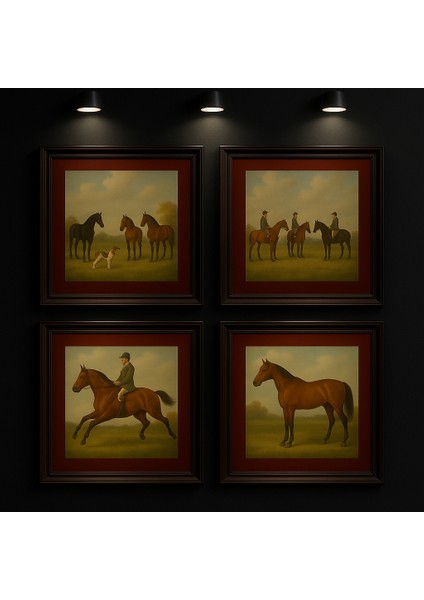 The Noble Run Serisi At/binici Çerçeveli Tablo fiyatları