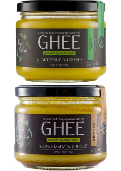 2 Li Sade Ghee Kimyonlu Ghee Sade Yağ 225 gr Laktozsuz Kazeinsiz Gdo Suz Saf Yağ