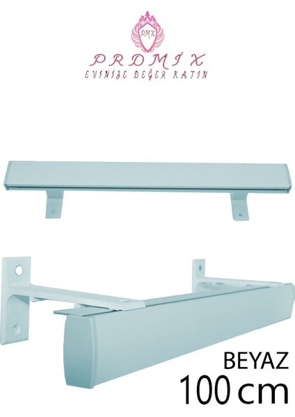 Tek Kanallı Dekoratif Perde Ray Kornişi Alüminyum Ayaklı